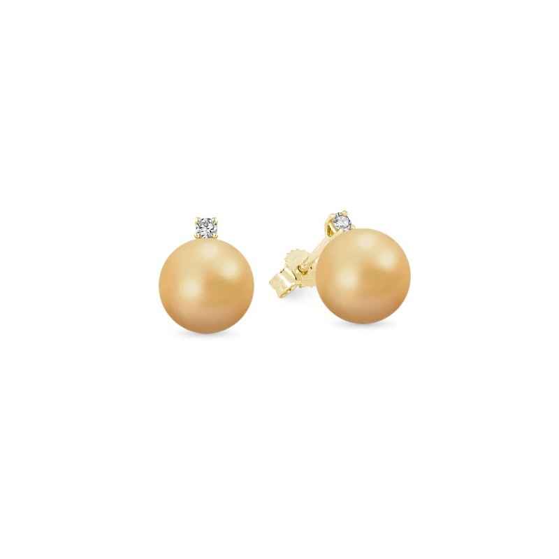 ORECCHINI ORO PERLA GOLDEN INDONESIA E DIAMANTE DEMETRA ORECCHINI ORO PERLA GOLDEN INDONESIA E DIAMANTE DEMETRA
