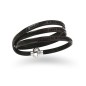 BRACCIALE IN PELLE NERA CON INCISIONE PADRE NOSTRO  AMEN 