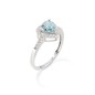 ANELLO CUORE CON ZIRCONI ACQUA MARINA E BIANCHI DONNA AMEN ANELLO CUORE CON ZIRCONI ACQUA MARINA E BIANCHI DONNA AMEN