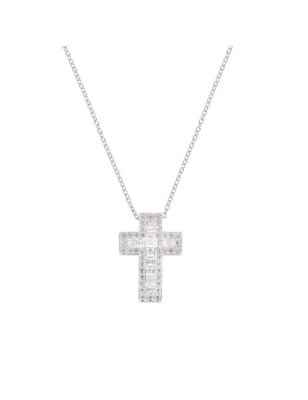 COLLANA DOPPIA CROCE ZIRCONI BIANCHI DONNA AMEN  CLCRREBBBZ1 AMEN