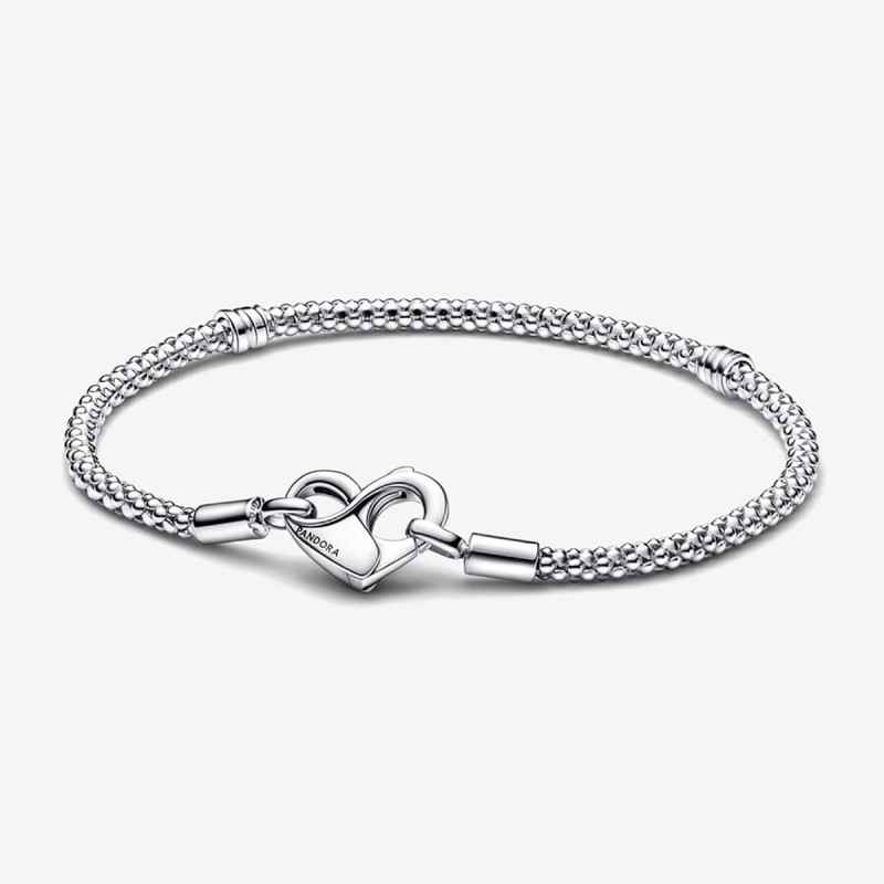 BRACCIALE MAGLIA GEOMETRICA CHIUSURA CUORE MIS18 DONNA PANDORA BRACCIALE MAGLIA GEOMETRICA CHIUSURA CUORE MIS18 DONNA PANDORA
