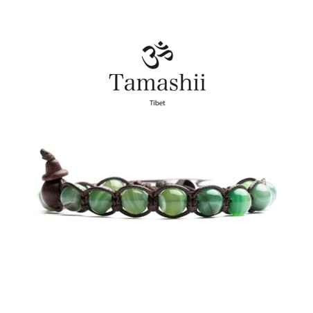 BRACCIALE AGATA VERDE UOMO-DONNA TAMASHII 8 MM BHS900-140 TAMASHII