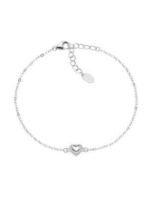 BRACCIALE DUE CUORI CON ZIRCONI BIANCHI AMEN BRCBBZ3 AMEN