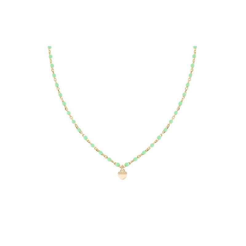 COLLANA CUORE CON SMALTO VERDE DONNA AMEN COLLANA CUORE CON SMALTO VERDE DONNA AMEN