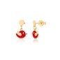 ORECCHINI BIMBA IN ORO CON UCCELLINO ROSSO ROBERTO GIANNOTTI ORECCHINI BIMBA IN ORO CON UCCELLINO ROSSO ROBERTO GIANNOTTI