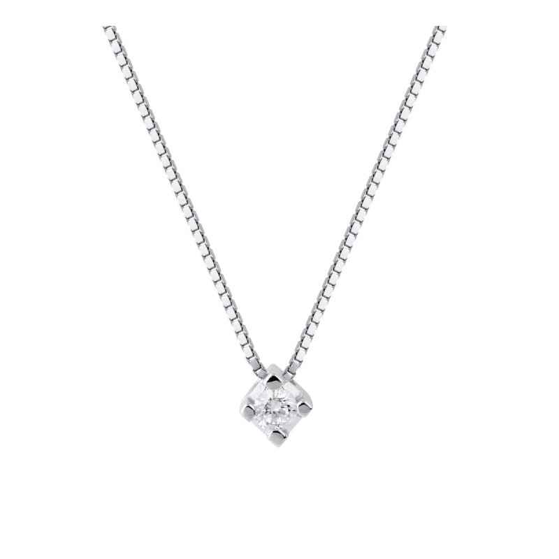 COLLANA PUNTO LUCE ORO BIANCO E DIAMANTE DEMETRA COLLANA PUNTO LUCE ORO BIANCO E DIAMANTE DEMETRA
