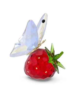 DECORAZIONE IDYLLIA FARFALLA E FRAGOLA SWAROVSKI 5666846 SWAROVSKI