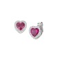 ORECCHINI CUORE DI ZIRCONE RUBINO DONNA AMEN ORECCHINI CUORE DI ZIRCONE RUBINO DONNA AMEN