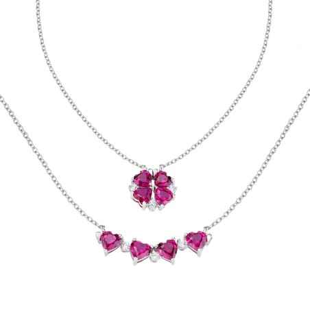 COLLANA QUADRICUORE MAGNETICO DONNA AMEN  CLPMHBR AMEN