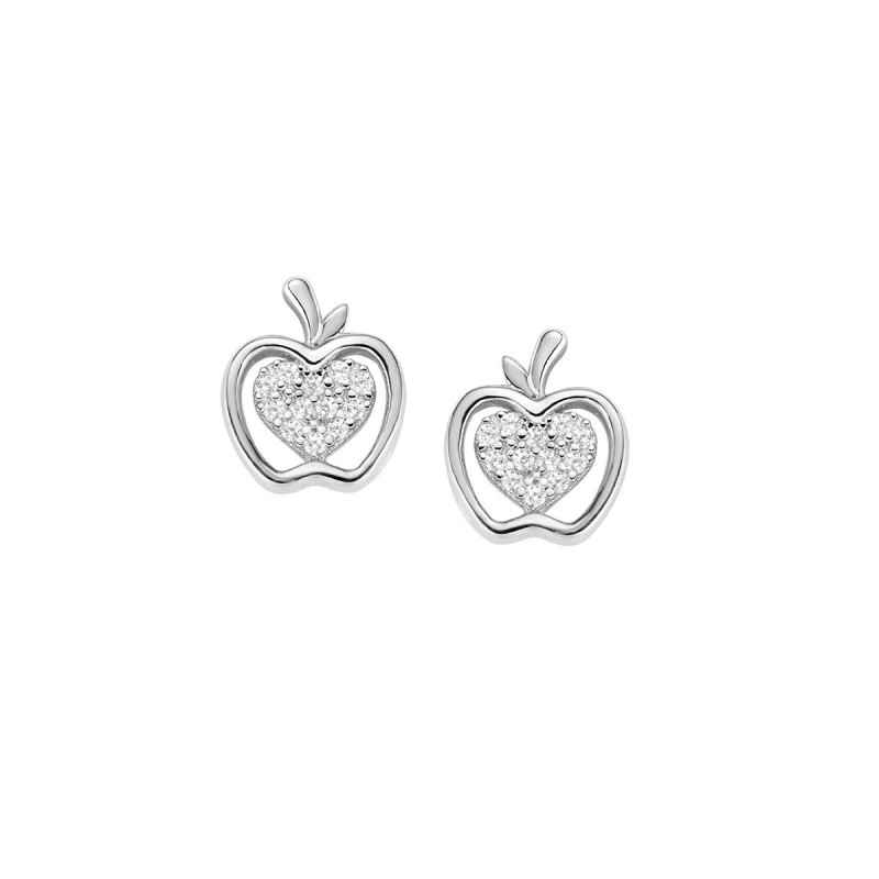 ORECCHINI MELA E CUORI CON ZIRCONI DONNA AMEN ORECCHINI MELA E CUORI CON ZIRCONI DONNA AMEN