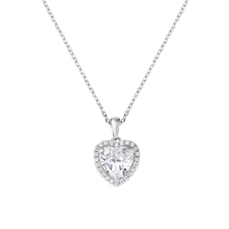 COLLANA BIG DIAMONDS CUORE BIANCO DONNA AMEN COLLANA BIG DIAMONDS CUORE BIANCO DONNA AMEN