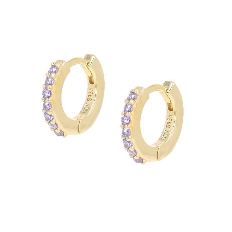 ORECCHINI CERCHIO DORATI TENNIS MANIA ZIRCONI LILLA DONNA AMEN ORECCHINI CERCHIO DORATI TENNIS MANIA ZIRCONI LILLA DONNA AMEN