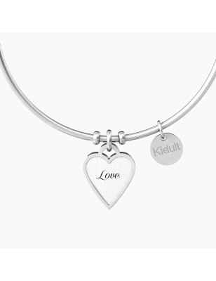 BRACCIALE RIGIDO CON CUORE E SCRITTA LOVE KIDULT