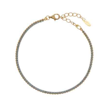 BRACCIALE TENNISMANIA CON ZIRCONI ACQUAMARINA DONNA AMEN  BT1GAC17 AMEN