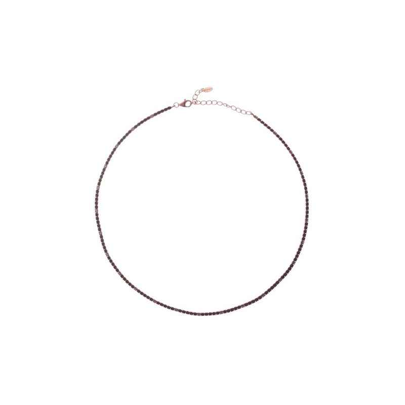 COLLANA TENNISMANIA ROSE' ZIRCONI NERI E BIANCHI AMEN COLLANA TENNISMANIA ROSE' ZIRCONI NERI E BIANCHI AMEN