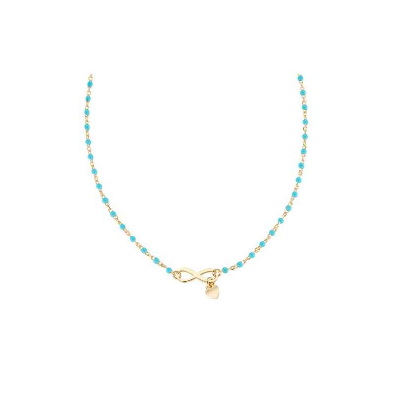 COLLANA INFINITO SMALTO TURCHESE DONNA AMEN COLLANA INFINITO SMALTO TURCHESE DONNA AMEN