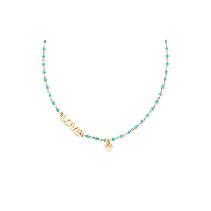 COLLANA LOVE SMALTO TURCHESE DONNA AMEN COLLANA LOVE SMALTO TURCHESE DONNA AMEN