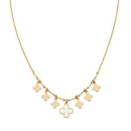 COLLANA FIORE DI MADREPERLA IN ARGENTO DORATO AMEN CLFIMPGB2 AMEN