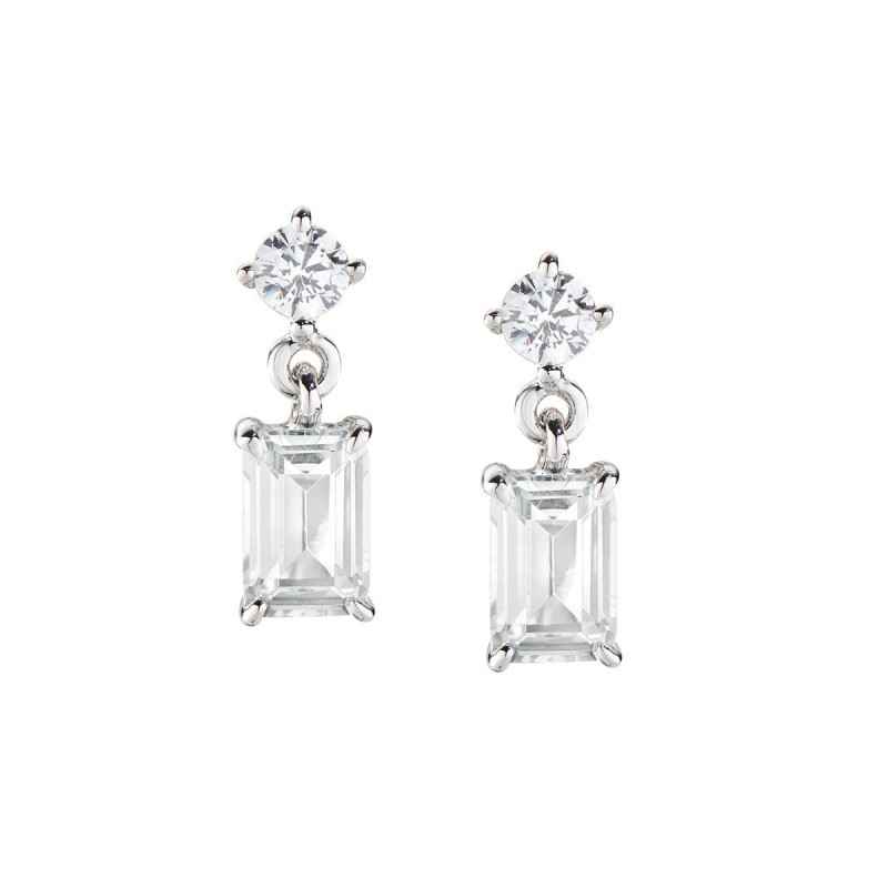 ORECCHINI PRINCESS ZIRCONE RETTANGOLARE BIANCO DONNA AMEN 