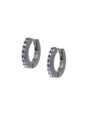 ORECCHINI CERCHIO RUTENIO TENNIS MANIA ZIRCONI LILLA DONNA AMEN  ET1NLI AMEN