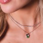 COLLANA QUADRICUORE ZIRCONI BIANCHI E VERDI AMEN COLLANA QUADRICUORE ZIRCONI BIANCHI E VERDI AMEN