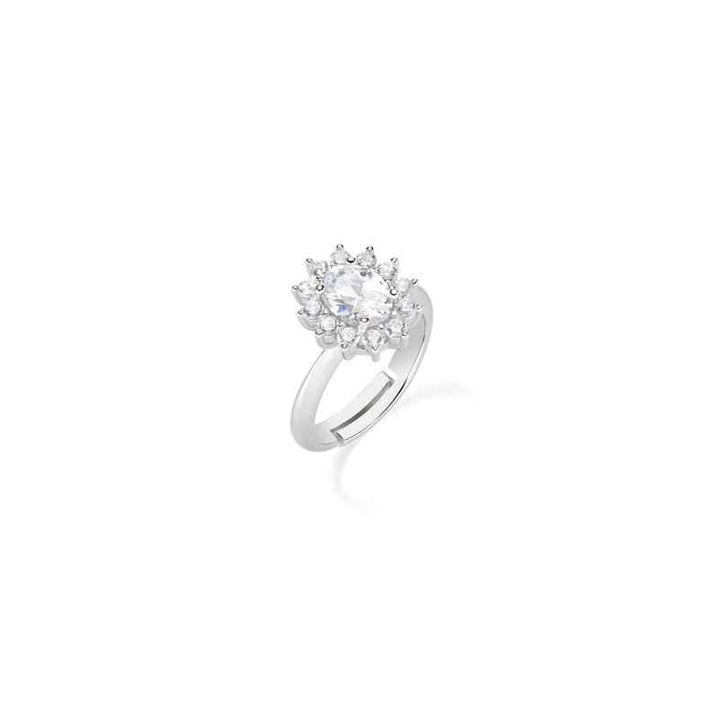 ANELLO ADATTABILE ROYAL LADY ZIRCONE BIANCO AMEN ANELLO ADATTABILE ROYAL LADY ZIRCONE BIANCO AMEN