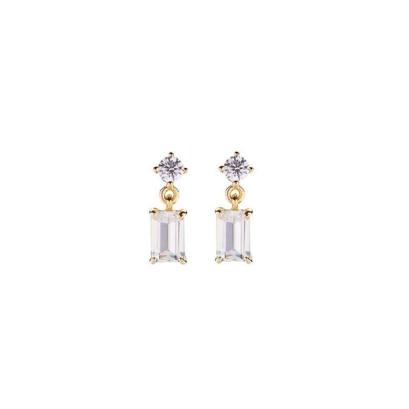ORECCHINI PRINCESS DORATI ZIRCONE BIANCO AMEN ORECCHINI PRINCESS DORATI ZIRCONE BIANCO AMEN