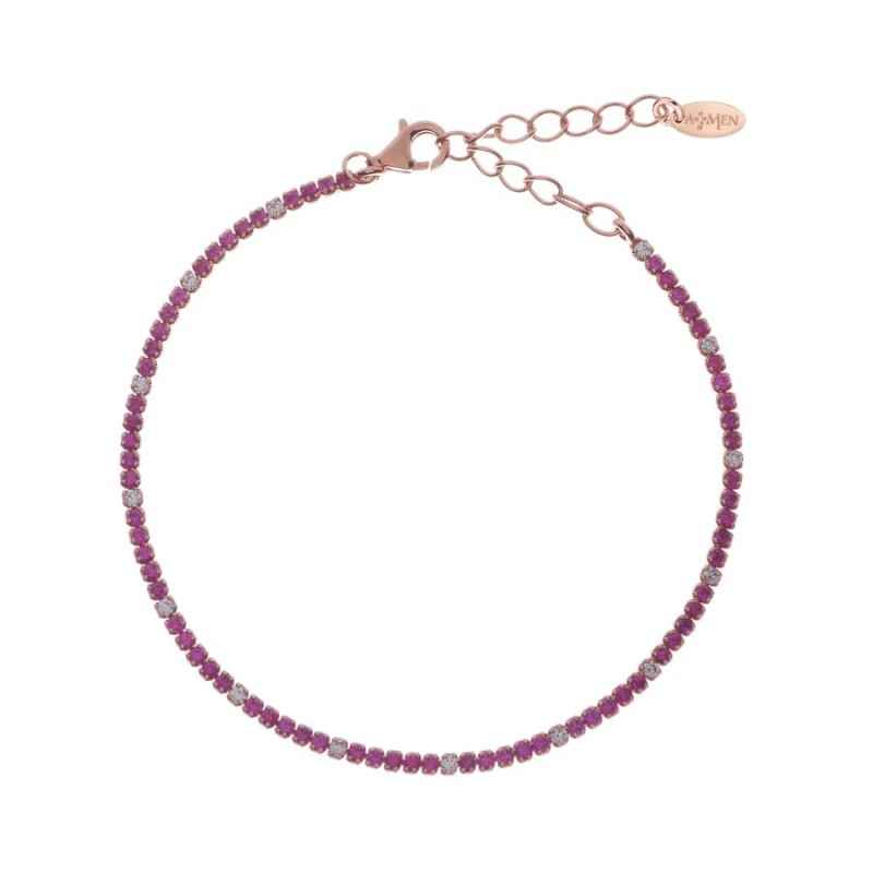 BRACCIALE TENNISMANIA ROSATO ZIRCONI FUCSIA BIANCHI AMEN BRACCIALE TENNISMANIA ROSATO ZIRCONI FUCSIA BIANCHI AMEN