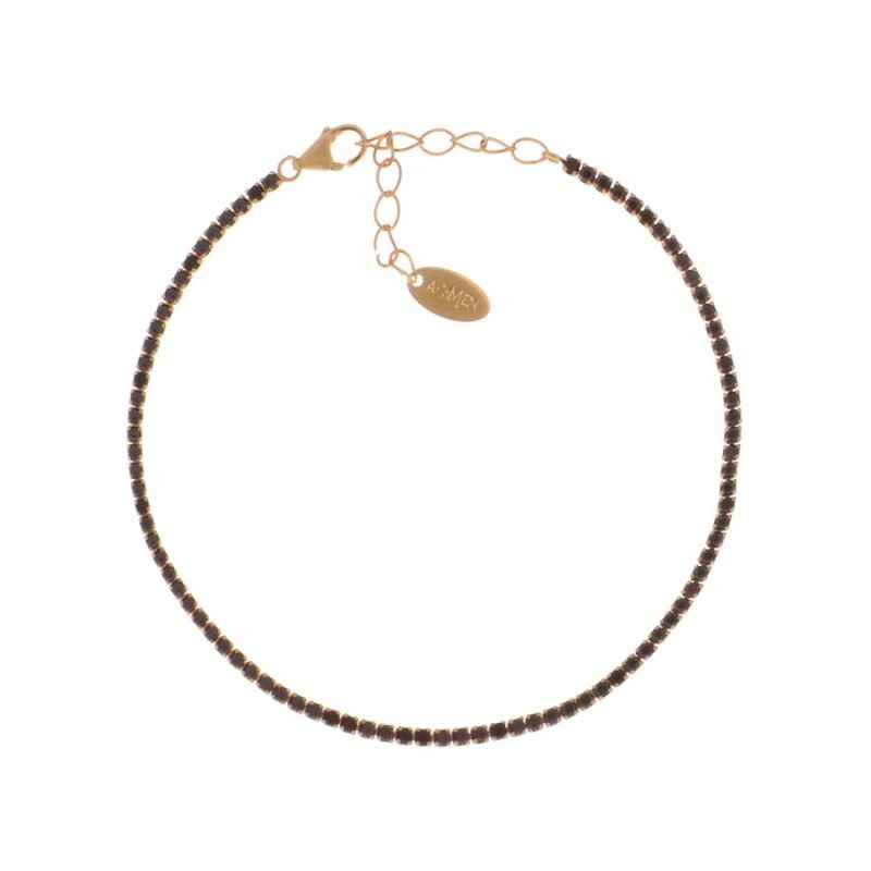 BRACCIALE TENNISMANIA DORATO ZIRCONI NERI AMEN BRACCIALE TENNISMANIA DORATO ZIRCONI NERI AMEN