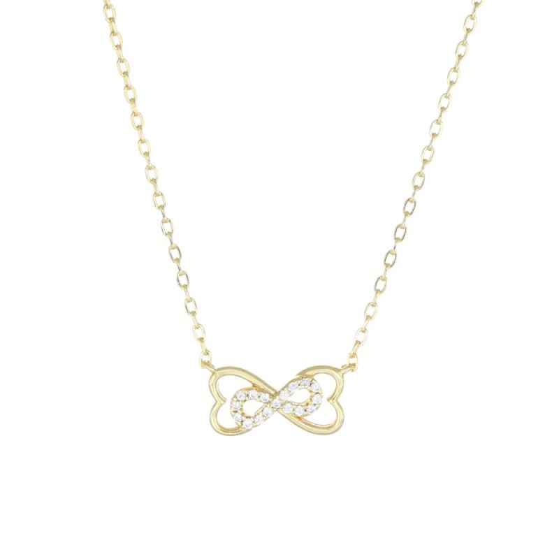 COLLANA DORATA CUORI E INFINITO DONNA AMEN 