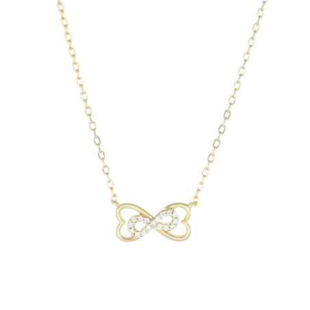 COLLANA DORATA CUORI E INFINITO DONNA AMEN  CLICGBZ AMEN